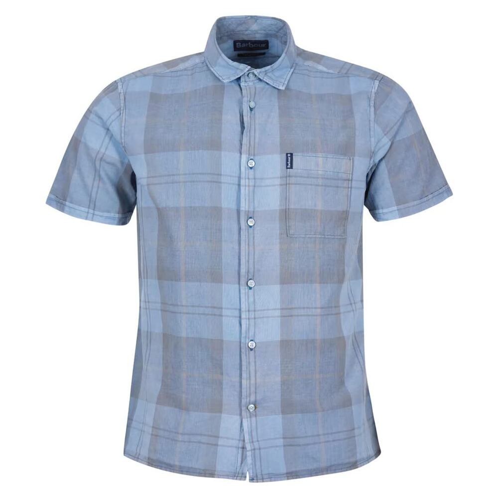 Barbour Men Tartan Summer Button Down Pigment Blue Size M